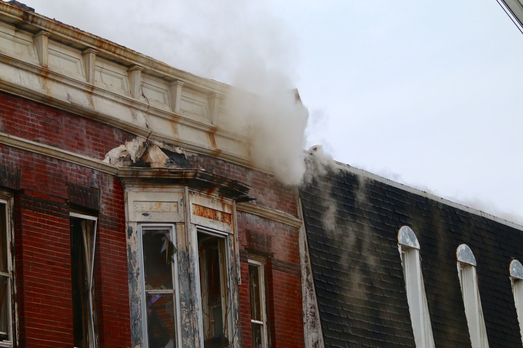 Crews battle fire at the Copper Penny